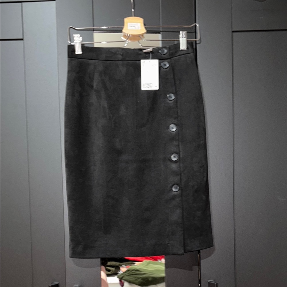 Black Button-Down Skirt